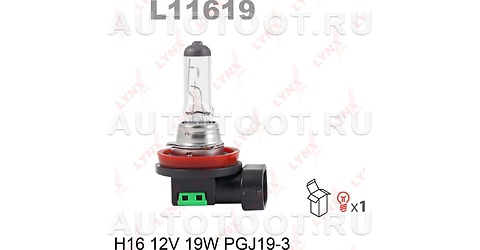 Лампа галоген H16 12V 19W PGJ19-3 LYNXauto - L11619 LYNXauto для 