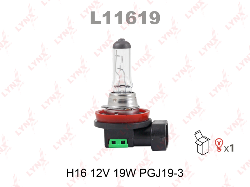 Лампа галоген H16 12V 19W PGJ19-3 LYNXauto