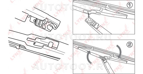 300мм (12") Щётка стеклоочистителя задняя LYNX тип 7 - Артикул LR30T - Производитель LYNXauto - Фото, Отзывы, Цены 