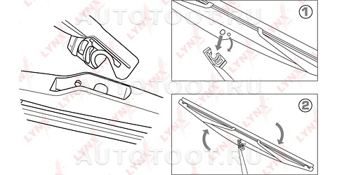 300мм (12") Щётка стеклоочистителя задняя LYNX тип 6 - Артикул LR30S - Производитель LYNXauto - Фото, Отзывы, Цены 