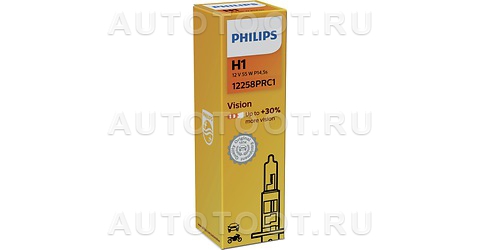 Лампа H1 Philips 12V 55W P14.5S +30% Vision - 12258PRC1 PHILIPS для 