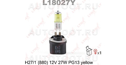 Лампа H27W/1 12V PG13 YELLOW LYNXauto - L18027Y LYNXauto для 