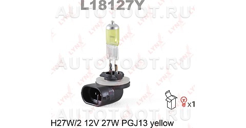 Лампа H27W/2 12V YELLOW LYNXauto - L18127Y LYNXauto для 