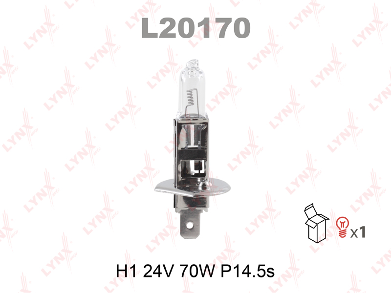 Лампа H1 24V 70W P14.5S LYNXauto