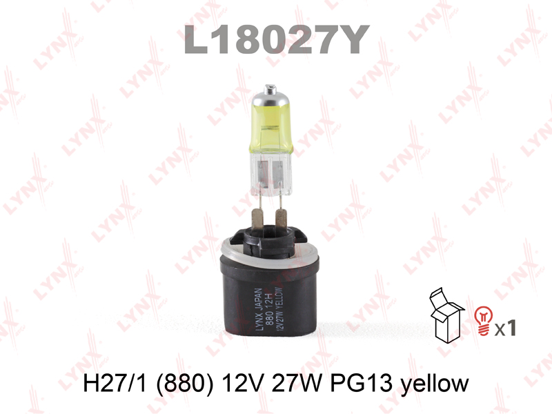 Лампа H27W/1 12V PG13 YELLOW LYNXauto