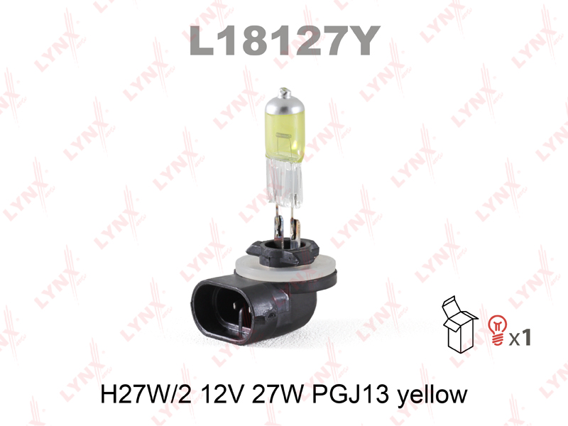 Лампа H27W/2 12V YELLOW LYNXauto