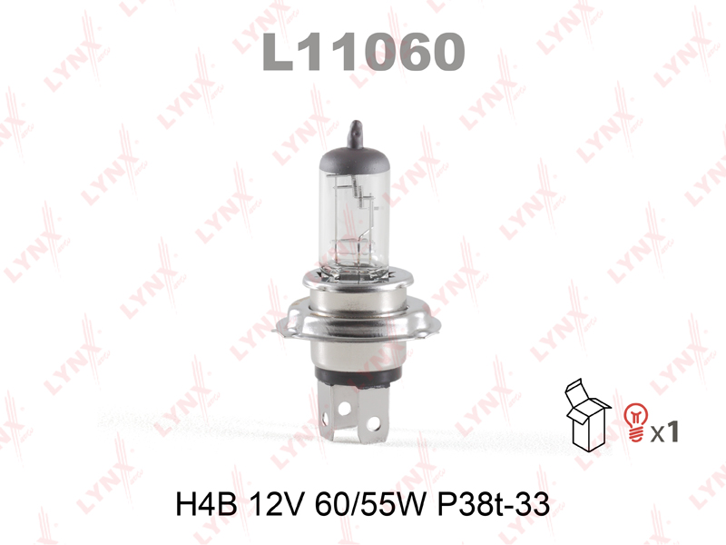 Лампа H4B 12V 60/55W LYNXauto