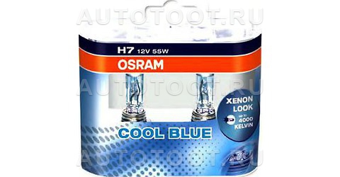 Лампа H7 комплект 2шт 55W/12V PX26D COOL BLUE INTENSE (next generation) 5000К - 64210CBIHCB Osram для 