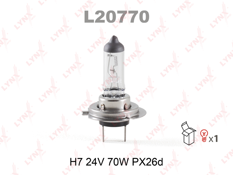 Лампа H7 24V 70W PK22S LYNXauto