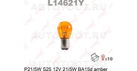 Лампа P21/5W  S25 12V 21/5W BA15D AMBER LYNXauto - L14621Y LYNXauto для 