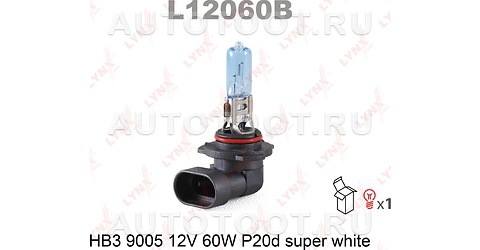 Лампа HB3 12V 60W P20D SUPER WHITE LYNXauto - L12060B LYNXauto для 
