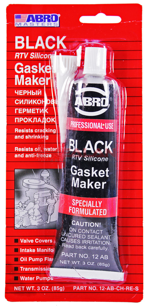 Герметик прокладок силиконовый ABRO MASTERS (черный) 85г