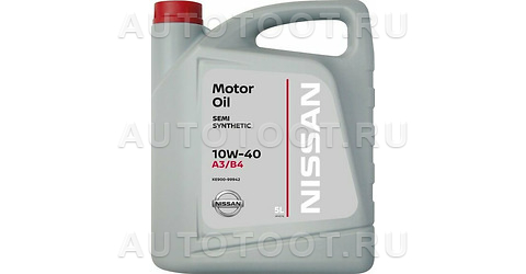 10W-40 Масло моторное полусинтетическое Motor Oil 10W-40, 5л - KE90099942R Nissan для 