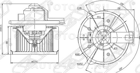 Мотор отопителя (печки) - ST8710302080 SAT для TOYOTA AVENSIS, TOYOTA COROLLA