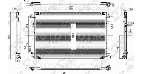Радиатор кондиционера  2.5 / 3.5 - STTYL73940 SAT для TOYOTA CAMRY, TOYOTA RAV4