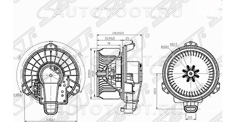 Мотор отопителя (печки) - ST940007 SAT для TOYOTA AVENSIS, TOYOTA AURIS, TOYOTA VERSO, TOYOTA RAV4, TOYOTA COROLLA