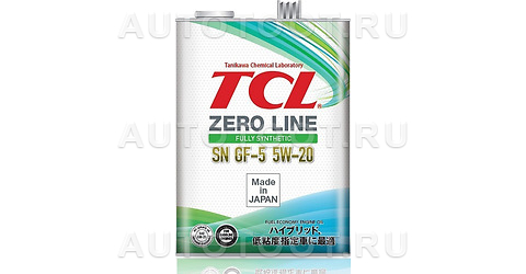 5W-20 Масло моторное TCL Zero Line Fully Synth, Fuel Economy, SN, GF-5, 4л - Z0040520 TCL для 