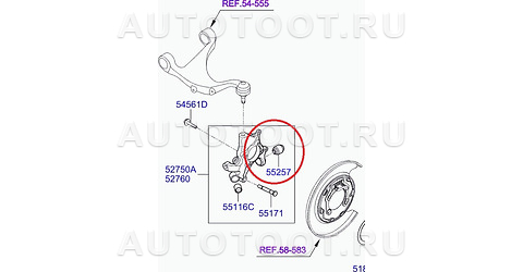 Сайлентблок заднего поперечного заднего рычага наружный - 552572P000 Kia/Hyundai для KIA SORENTO