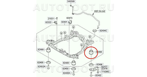 Сайлентблок переднего подрамника 4WD - HYABTUCR Febest для KIA SPORTAGE, HYUNDAI TUCSON