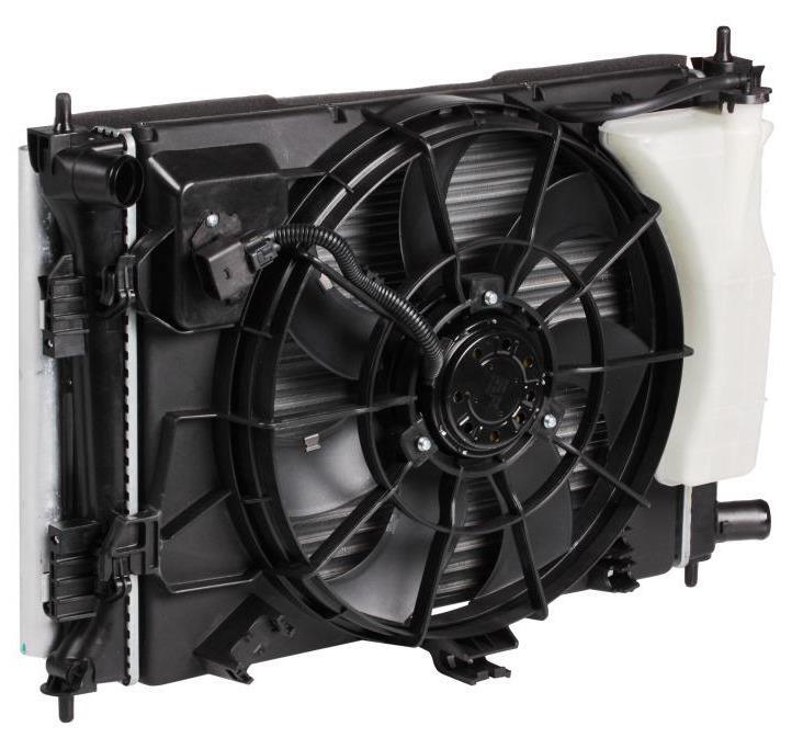 Блок охлаждения двигателя МКПП Бензин (радиатор основной + радиатор кондиционера + диффузор в сборе с вентилятором)