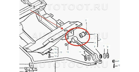 Сайлентблок переднего нижнего рычага внутренний - LD05004 Perfect для ИЖ Ода