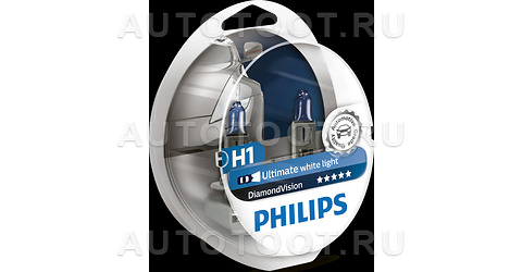 Лампа H1 комплект 2шт Diamond Vision 5000K 12V 55W P14,5s Philips - 12258DVS2 Philips для 
