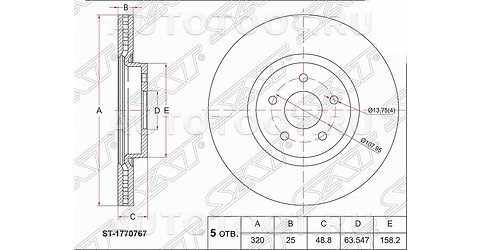 Диск тормозной задний диаметр 320 - 60201353VSX Stellox  для FORD FOCUS