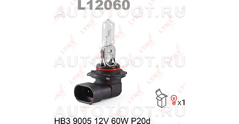 Лампа HB3 9005 12V60W LYNXauto - L12060 LYNXauto для 