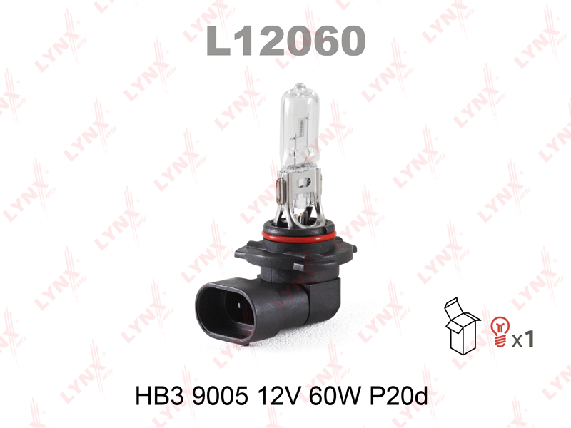 Лампа HB3 9005 12V60W LYNXauto