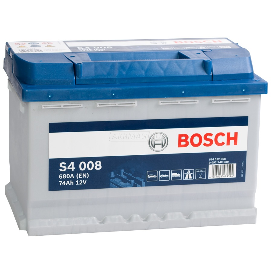 Аккумулятор BOSCH 74Ah 680A обратная полярность(-+)