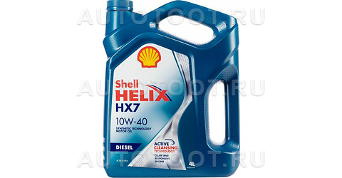 Масло моторное полусинтетическое Shell Helix Diesel HX7 10W-40 4л - 550046373 SHELL для 