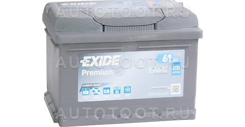 Аккумулятор EXIDE 61Ah 600A обратная полярность(-+) - EA612 EXIDE для 