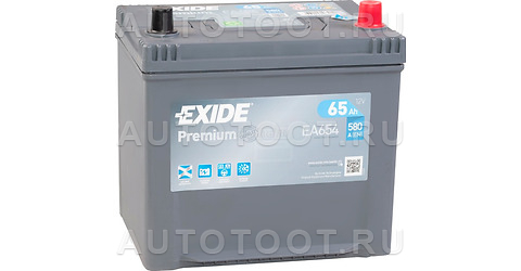 Аккумулятор EXIDE 65Ah 580A обратная полярность(-+) - EA654 EXIDE для 