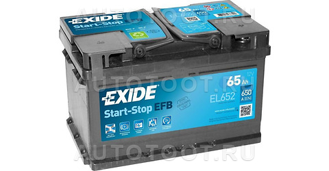 Аккумулятор EXIDE 65Ah 650A обратная полярность(-+) -   для 