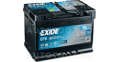 Аккумулятор EXIDE 70Ah 760A обратная полярность(-+) -   для 