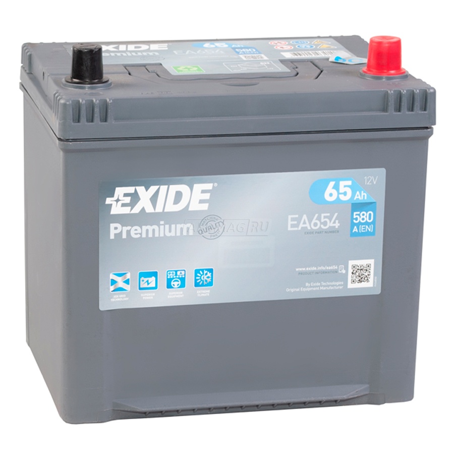 Аккумулятор EXIDE 65Ah 580A обратная полярность(-+)
