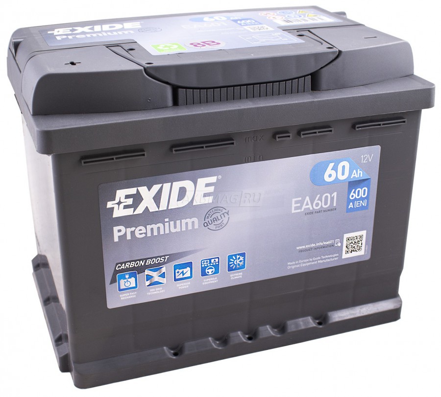 Аккумулятор EXIDE 60Ah 600A прямая полярность(+-)