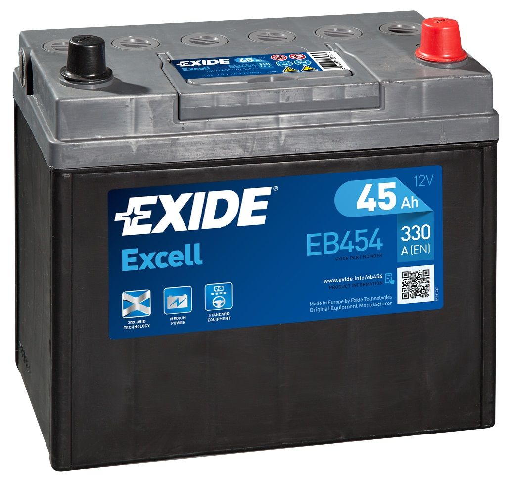 Аккумулятор EXIDE 45Ah 330A обратная полярность(-+)