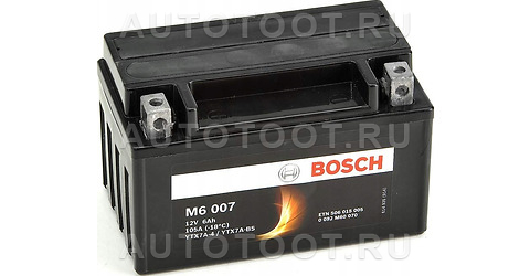 Аккумулятор BOSCH 6Ah 105A прямая полярность(+-) -   для 