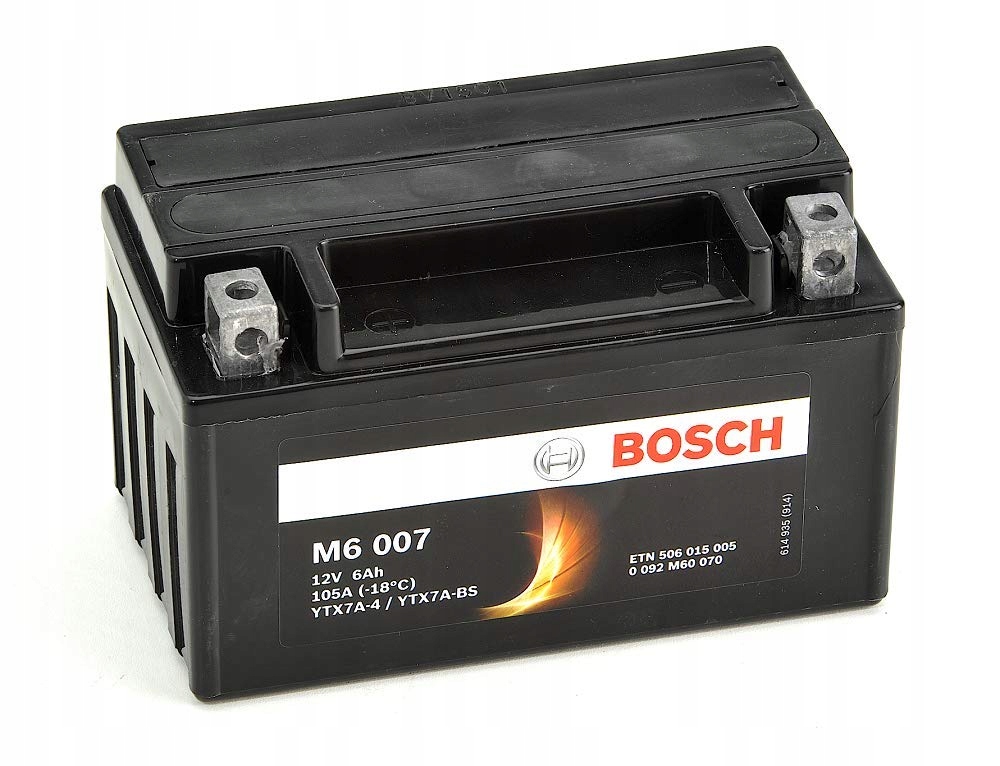 Аккумулятор BOSCH 6Ah 105A прямая полярность(+-)