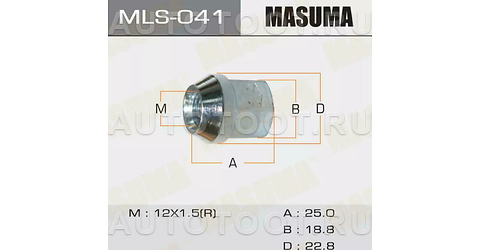Гайка колёсная M12X1.5 (под 19 ключ) - MLS041 Masuma для TOYOTA CAMRY, TOYOTA COROLLA, TOYOTA MARK 2