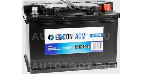 Аккумулятор EDCON AGM 70Ah 720A обратная полярность(-+) -   для 