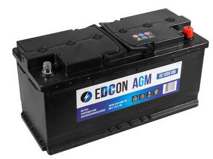 Аккумулятор EDCON AGM 105Ah 910A обратная полярность(-+)