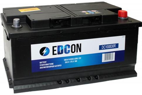 Аккумулятор EDCON 100Ah 830A обратная полярность(-+)