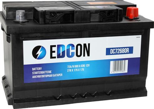 Аккумулятор EDCON 72Ah 680A обратная полярность(-+)