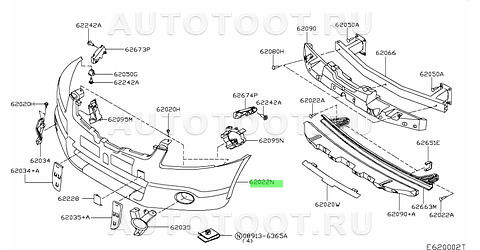 Бампер передний под омыватели -L262007012 Sailing для NISSAN QASHQAI