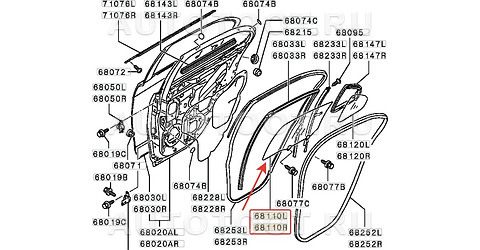 Стекло двери задней правой - CY2RDRH XYG для MITSUBISHI LANCER