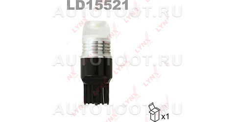 Лампа светодиодная LED W21W T20 12V W3x16d SMDx1 7000K - LD15521 LYNXauto для 