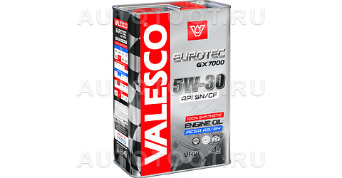 Масло моторное VALESCO EUROTEC GX 7000 5W-30 API SN/CF синтетическое 4л - OVM0711D VALESCO  для 