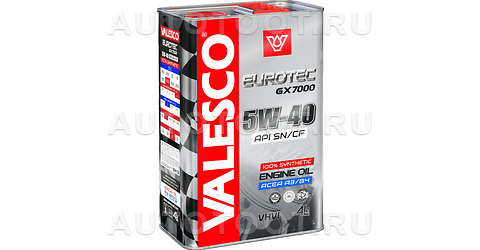 Масло моторное VALESCO EUROTEC GX 7000 5W-40 API SN/CF синтетическое 4л - OVM0811D VALESCO  для 